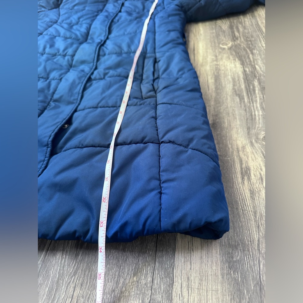 Banana Republic Down Puffer Jacket Women’s Size X-Small Blue Long Winter Coat - Picture 15 of 16